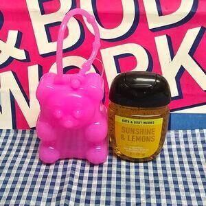 BBW Pink Gummy Bear Pocketbac Holder & Sunshine Lemons Refill Backpack Travel
